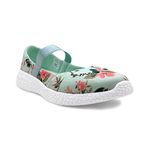 KazarMax Women's Sea Green Floral Printed Air Cooled Ballerinas Ballet Flat - 4 UK