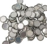 100 Pieces Flattened Bottle caps Double Sided, Wholesale Bottle Caps Caps with Split Ring, Silver Bottle Caps Crafts Pendants, Necklaces, Jewelry