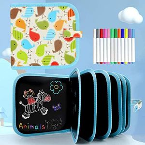 Smyidel Portatile da Disegno per Bambini,disegno cancellabile,riutilizzabile,idea regalo per bambini, Doodle Disegno Giocattoli per Bambini,12 penne colorate cancellabili,14 pagine