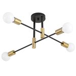 Hudi Fyier Modern Chandelier Light Fixtures, Creative Semi Flush Mount Ceiling Light, Pendant Lighting for Living Room Bedroom Dining Room Kitchen Office (4-Light)