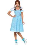 Smiffys Kansas Country Girl Costume, Blue & White with Dress & Hair Bows, Fairytale, Wings and Wands Fancy Fancy Dress, Storybook Character Dress Up Costumes