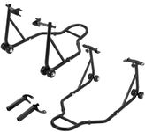 GarveeTech Motorcycle Stand Lift, 850lbs Front Rear Combo Stand Lift Stand, Front Wheel Fork Stand, Rear U+L Fork Swingarm Spool Stand, Universal Motorcycle Paddock Stand Wheel Lift Stand