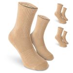 Safersox Sports Socks Mosquito Repellent Socks for Safari & Outdoor Sports, Value pack of 3, beige, 39-42