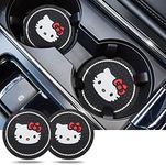 Car Cup Holder Coaster for Hello Kitty 2.75 Inch Cup Holder Insert Coaster Fit Hello Kitty Car Accessories (2PCS,Black)