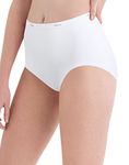 Hanes Women's Cotton Brief Panty, White, Size 10 (Pack of 10)