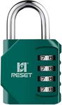 RESET-060 4 Digit Combination Lock Outdoor Padlock for School Gym Sports Locker Fence Toolbox Gate Suitcase Hasp Army Green