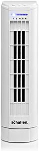 Schallen 15" Electric Air Cooling Quiet Oscillation Floor Desk Mini Tower Fan with Timer & Speed Settings (White)