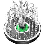 Yzert Solar Fountain Full Glass Panel No Battery Needed, 3.5W Solar Water Fountain with 4 Fixed Rods & 7 Nozzles, Solar Fountain Pump for Bird Bath, Garden, Pond, Pool, Patio (White Panel)