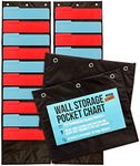 IMPRESA 2-Pack Premium Wall Storage Pocket Charts/Hanging Folder Organizers - Black, 10 Pockets Per Piece (20 Total Pockets) - The Ideal Pocket Chart for Classroom, School or Office Use