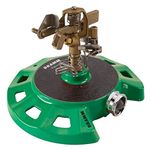 Dramm 15084 Circular Base Impulse Sprinkler with a Heavy-Duty Metal Base, Green