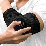 Elbow Support for Men & Women - Compression Sleeve for Tendonitis, Arm Support, Arthritis, Injury - Tennis Elbow Support Strap, Golfers Elbow Support, Elbow Sleeves for Weightlifting (Black, L)