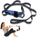 WANYIDA Foot and Calf Stretcher for Plantar Fasciitis, Achilles Tendonitis, Heel Spurs, Drop Foot. Yoga Stretching Strap for Leg, Thigh and Hamstring (Blue)