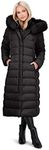 Tahari Nellie Womens Removable Faux Fur Trim Long Down Coat Jacket Black Size M