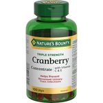 NATURE'S BOUNTY Cranberry Concentrate With Vitamins C & E, Triple Strength, Helps Prevent Recurrent Urinary Tract Infections, Provides Antioxidants, Softgels, 174.9 g