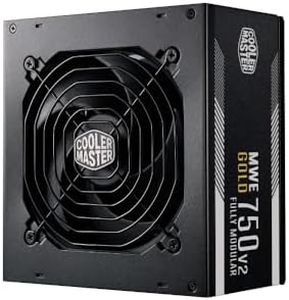 Cooler Master MWE 750 Gold V2 Fully Modular PSU (UK Plug) - 80 Plus Gold 750W Power Supply Unit, Flat Black Cabling, 120mm HDB Fan, High-Temperature Threshold