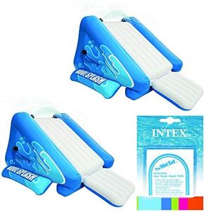 Intex Kool Splash Durable Vinyl Inflatable Play Center Swimming Pool Water Slide with Built in Sprayers for Kids and Adults, Age 6 and Up, Blue