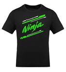 FastB Kawasaki Ninja Stripes Half Sleeve Tshirt (Large) Black