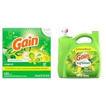 Gain Powder Laundry Detergent (Laundry Soap), HE Compatible, Original Scent, 133 Loads & Laundry Liquid Fabric Softener, Original Scent, Fabric Conditioner, 4.16 L, 190 Loads