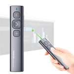 NORWII N95 Green Light Pointer, 100M Long Control Range Designed for Large Occasion, Rechargeable Wireless Presenter Remote Presentation USB PowerPoint PPT Clicker for Mac, Laptop, Computer