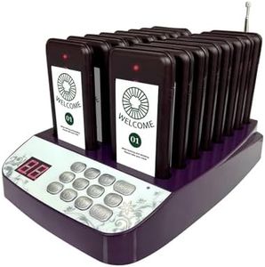 PANDAAR Restaurant Pager System,16 Pagers and Beepers for Restaurant Waiting,1640ft Long Range,Waterproof Social Distancing Pagers for Restaurants,Food Truck,Church Nursery