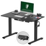 FLEXISPOT EN1 Electric Standing Desk 40 x 24 Inches Whole-Piece Desktop Small Adjustable Height Home Office Desk Memory Controller (Black Frame + 40" Black Top, 2 Packages)