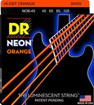 DR Strings NOB-45 Neon Orange Coated Nickel-Plated Steel Bass Guitar 4 Strings 45-105, Medium