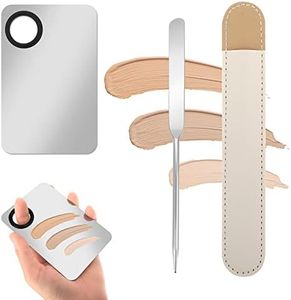 Acero Inoxidable Maquillaje Espátula y Paleta Conjunto Profesional Maquillaje Facial Herramientas Base Espátula Maquillaje Herramienta Espátula Maquillaje Mezcla Paleta