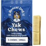 Honest Dog Co. Yak Chews for Dogs Small (5x Chews) - Dog Chews for Puppies - Long Lasting - Pasture Raised, Organic, Himalayan Yak Chew Dog Chews