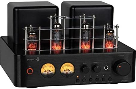 Dayton Audio HTA100 Integrated Stereo Hybrid Hi-Fi Vacuum Tube Class A/B Amplifier 100 Watts RMS with Subwoofer Output, Headphone Output, Bluetooth 5.0, with Record Player Phono Preamp and USB DAC