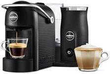 Lavazza, A Modo Mio Jolie & Milk EVO Coffee Machine Made from 33% Recycled Plastic, with Integrated Milk Frother and Removable Grid, Compatible with A Modo Mio Pods, 1250 W, 220–240 V, 50–60 Hz, Black