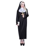 ReneeCho Sister Nun Costume Halloween the Nuns Dress Woman Nun Habit Adult