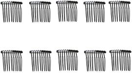 10 PCS 10 Teeth Metal Wire Hair Clip Combs Wire Twist Hair Combs Bridal Wedding Veil Combs Black