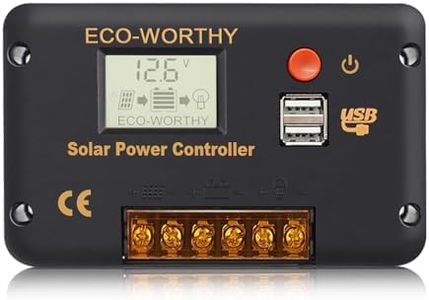 ECO-WORTHY 30A 12V/24V Contrôleur de Charge panneau solaire, régulateur intelligent avec écran LCD, PWM Intégré, Double Port USB, Protection contre les Surcharges pour Batteries