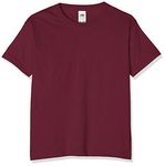 Fruit of the Loom Unisex Kids Valueweight Short Sleeve T-Shirt, Burgundy, 10-11 Years (Manufacturer Size:32)