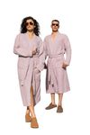ORMES Muslin Unisex Bathrobe Women & Men, Turkish 100% Cotton Kimono Lightweight Robe | Long Robes Soft, Absorbent, Spa robes (CA/US, Alpha, Small, Medium, Regular, Regular, Beige)