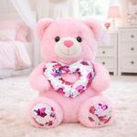 Storio RED Teddy Bear with Red Heart 30 CM | Cute Soft Plush Stuffed Toy for Girls | Love, Valentine, Anniversary & Birthday Gift | Teddy Bear for Girlfriend, Baby Girl & Kids