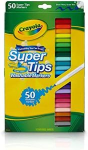 Crayola Washable SuperTips Markers, 50 Vibrant Colours, Perfect for the Classroom, School Booklists or Home. Durable Conical Tip Allows for Thick or Thin Lines, Requested by Teachers