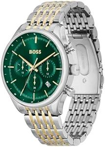 Hugo Boss Gregor Ionic Plated Two-Tone Steel Green Dial Chronograph Men's Watch