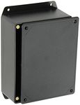 BUD Industries CU-3283-MB Plastic Style A Utility Box with Mounting Bracket, 6-3/32" Length x 4-19/32" Width x 2-23/64" Height, Black Texture Finish