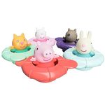 TOMY Toomies Peppa’s Pool Party - 5 Floating Connecting Ring Cups with 5 Peppa Pig & Friends Water Squirter Baby Toys - Sensory Toys for Babies +18 Months - Baby Bath Toys & Paddling Pool Toys