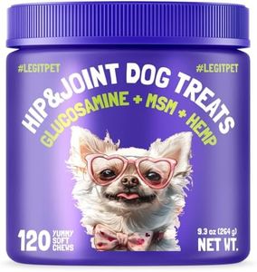 LEGITPET Hemp Hip & Joint Supplement for Dogs Soft Chews Made in USA Functional Glucosamine for Dogs Chondroitin MSM Turmeric Hemp Seed Oil Natural Pain Relief Mobility Advanced Joint 120 Treats