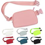 Crossbody Fanny Pack for Women Men, Everywhere Belt Bag with Adjustable Strap, Mini Belt Bag Fashionable Waist Bag for Outdoor Hiking Running Travel Casual Black, Pink, One Size