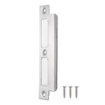 sourcing map Door Strike Plate, 155mm x 35mm 201 Stainless Steel Latch Deadbolt Strike Plate for Door Frame Door Jamb, Silver