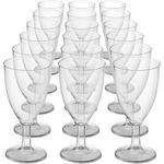 JoyServe Bulk 7 oz Plastic Disposable Wine Glasses - (Pack of 24) Clear BPA-Free Plastic Wine Glasses with Stem and Party Drinking Glass Cups for Parties, Weddings, Toasts, Food Samples, Catering