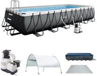 INTEX 26363EH Ultra XTR 24ft x 12ft x 52in Above Ground Swimming Pool Set with Sand Filter Pump and Protective Pool Canopy