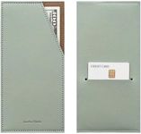 carrotez PU Leather Card and Money Envelopes for Cash: Reusable Cash Envelope, Stylish Budget Wallet, Money Holder, and Receipt Holder – Ideal Travel Document and Money Pouch Stuffing (Mint Grey)