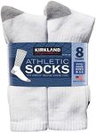 Kirkland Men's Breathable Sport Socks White Moisture Absorbing x 8 Pack Signature Size 6-10 UK