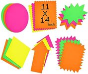 18 Pieces Neon Poster Board Cutout 