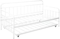 Zinus Florence Twin Daybed and Trundle Frame Set / Premium Steel Slat Support / Daybed and Roll Out Trundle Accommodate / Twin Size Mattresses Sold Separately