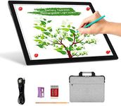 A4 Wireless Battery Powered Light Pad with Case, TOHETO Tracing Light Box Dimmable Brightness Rechargeable LED Light Board Portable Cordless Copy Board for Artist Drawing Sketching X-ray Viewing